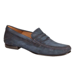 Mezlan Horner Vintage Suede Penny Loafers Blue