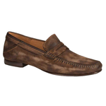 Mezlan Horner Vintage Suede Penny Loafers Khaki