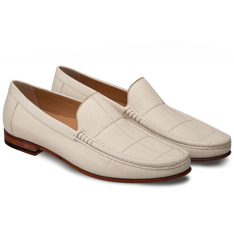 Mezlan Imanol Deerskin Calfskin Shoes Bone