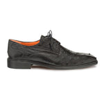 Mezlan Ivo Ostrich Quill Lace Up Black