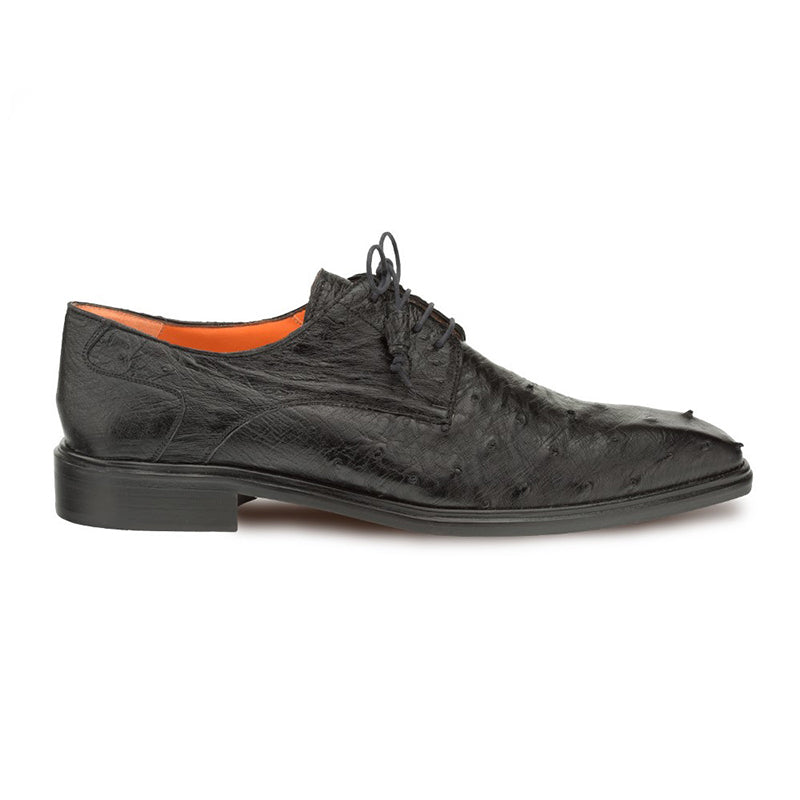 Mezlan Ivo Ostrich Quill Lace Up Black