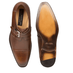 Mezlan Jean Monk Strap Shoes Cognac