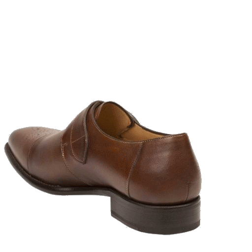 Mezlan Jean Monk Strap Shoes Cognac
