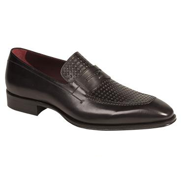 Mezlan Julio Hand Burnished Penny Loafers Graphite