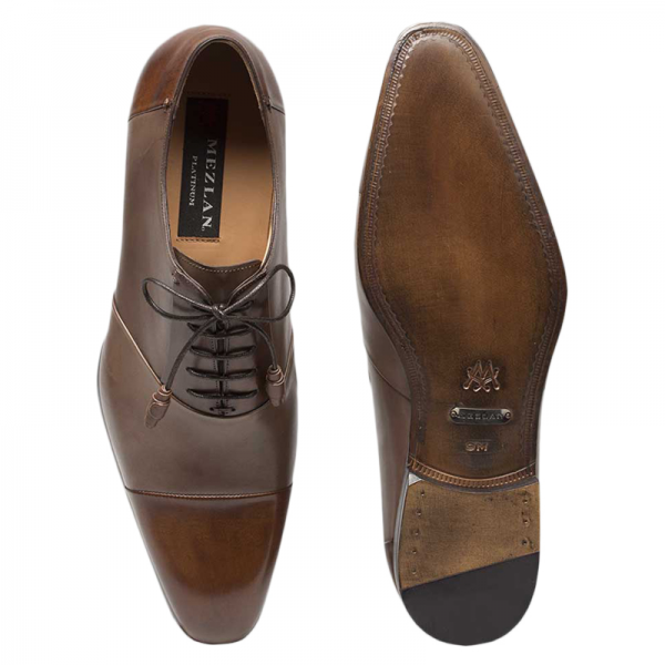 Mezlan Julius Oxford Shoes Cognac Taupe
