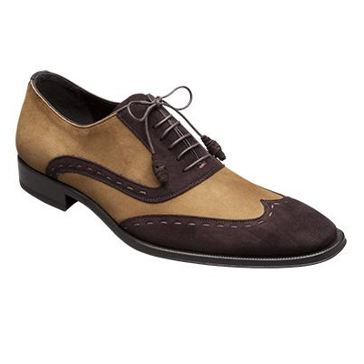 Mezlan Keller Suede Spectator Shoes Brown / Tan