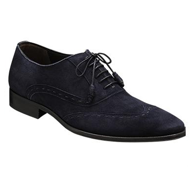 Mezlan Keller Suede Spectator Shoes Navy
