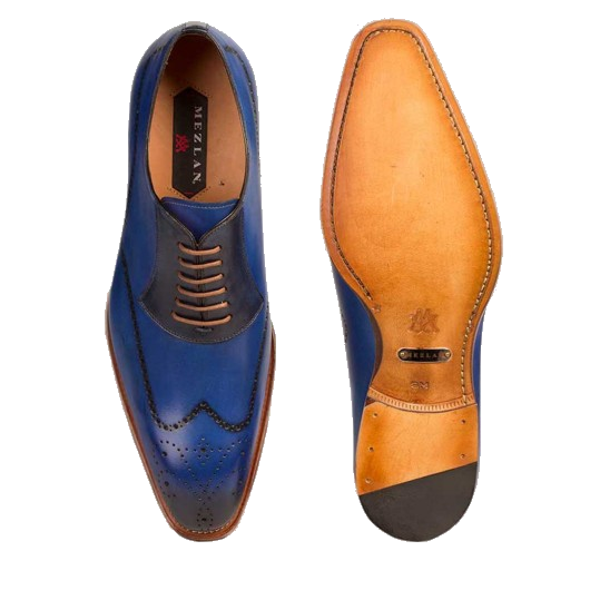 Mezlan Kelvin Wingtip Spectator Oxfords Electric Blue