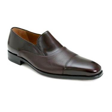 Mezlan Knowles II Calfskin & Deerskin Cap Toe Loafers Burgundy