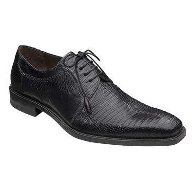 Mezlan Kokomo Lizard Lace Up Shoes Black