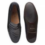 Mezlan Kronos Crocodile & Calfskin Shoes Blue