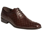 Mezlan Kubo Embossed Calfskin Oxfords Brown