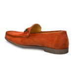 Mezlan Landa Suede Venetian Moccasin Cognac