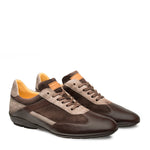 Mezlan Landguard Calfskin Suede Crossover Shoes Brown Multi