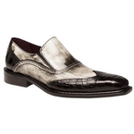 Mezlan Landi Crocodile & Calfskin Spectator Shoes White / Black