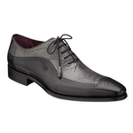 Mezlan Lasalle Ostrich & Calfskin Bal Oxford Black / Gray