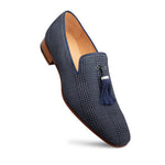 Mezlan Laser Print Suede Tassel Pump Blue (S20652)