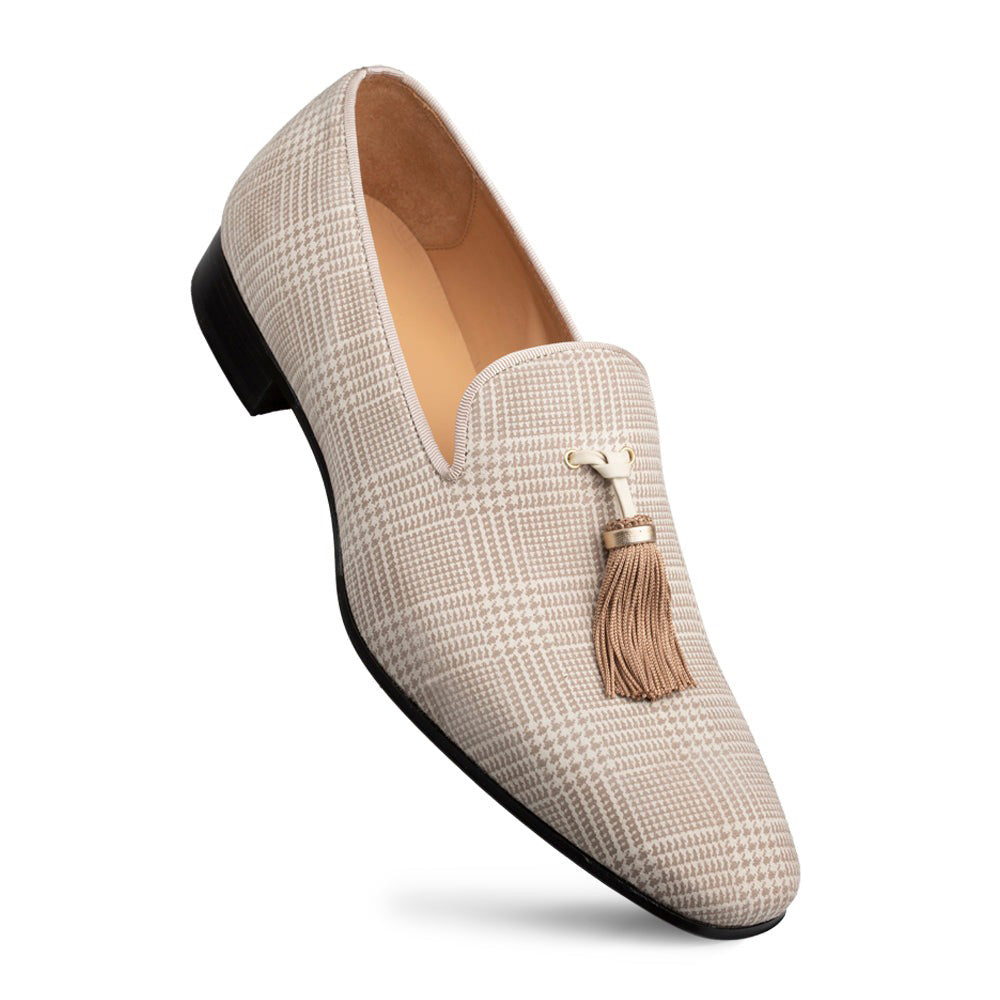 Mezlan Laser Print Suede Tassel Pump Taupe (S20652)