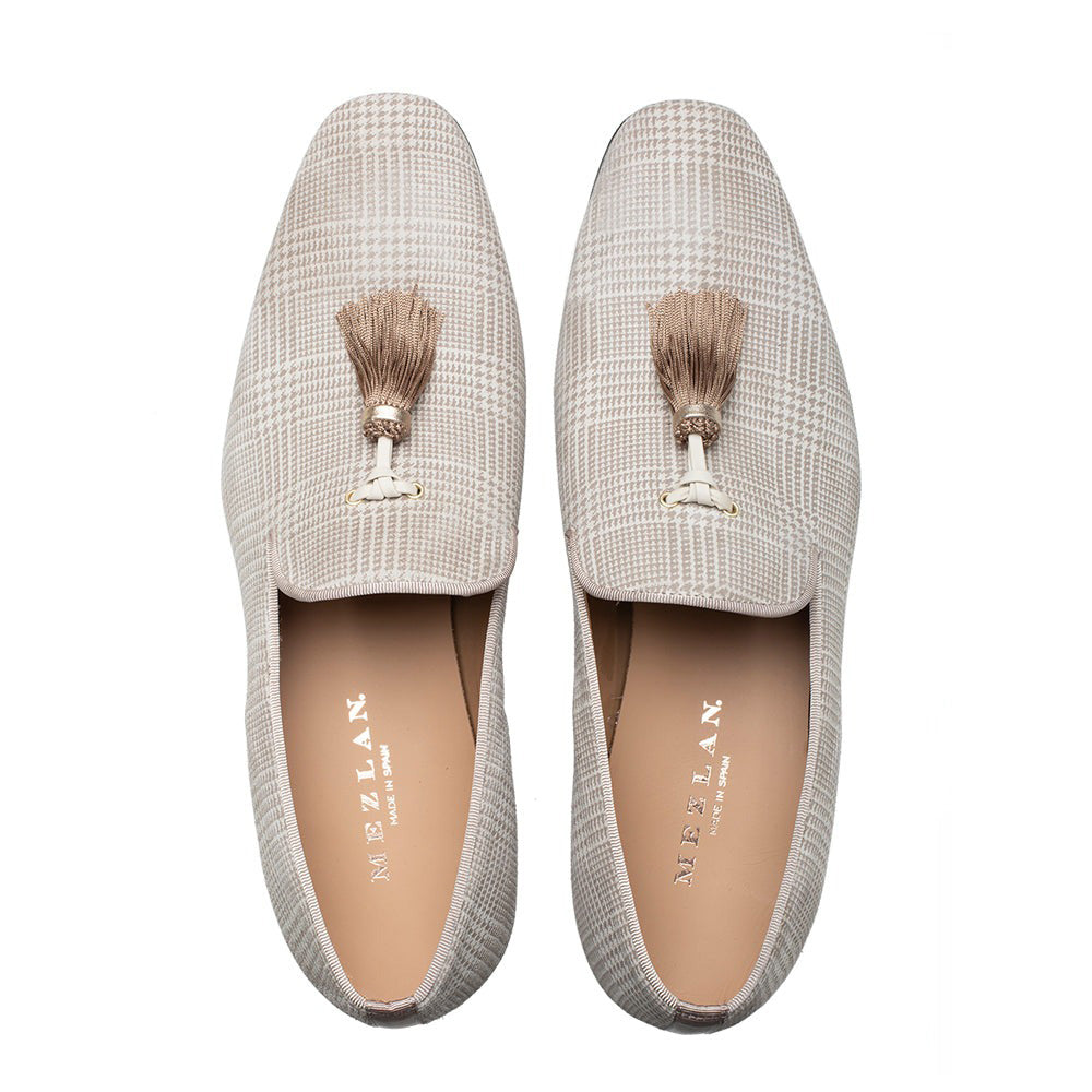 Mezlan Laser Print Suede Tassel Pump Taupe (S20652)
