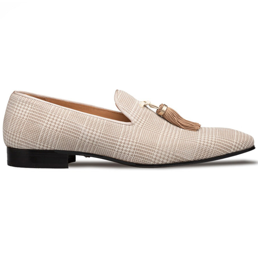 Mezlan Laser Print Suede Tassel Pump Taupe