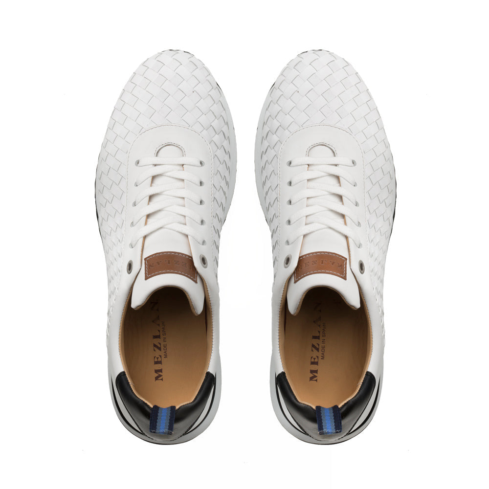 Mezlan Leather / Woven Sneakers White / Black