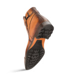 Mezlan Leather Zip Boots Cognac