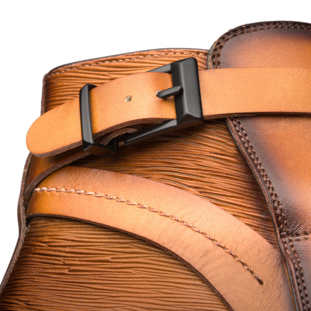 Mezlan Leather Zip Boots Cognac
