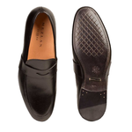 Mezlan Leopold Calfskin Penny Loafers Black