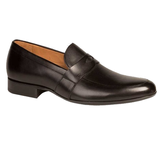 Mezlan Leopold Calfskin Penny Loafers Black