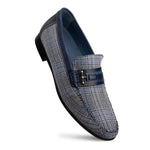 Mezlan Linen Ornament Loafers Blue (R7397)