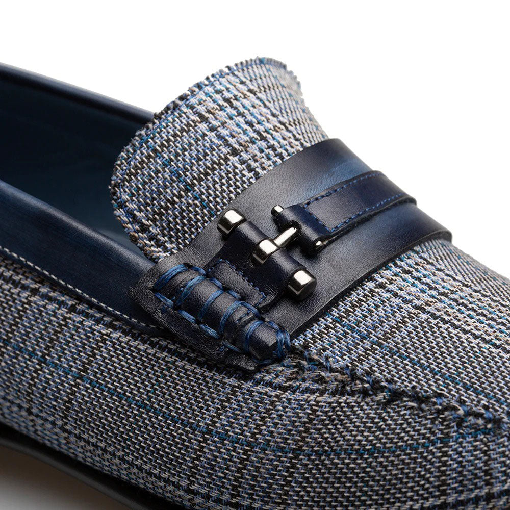 Mezlan Linen Ornament Loafers Blue (R7397)