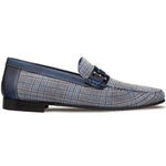 Mezlan Linen Ornament Loafers Blue