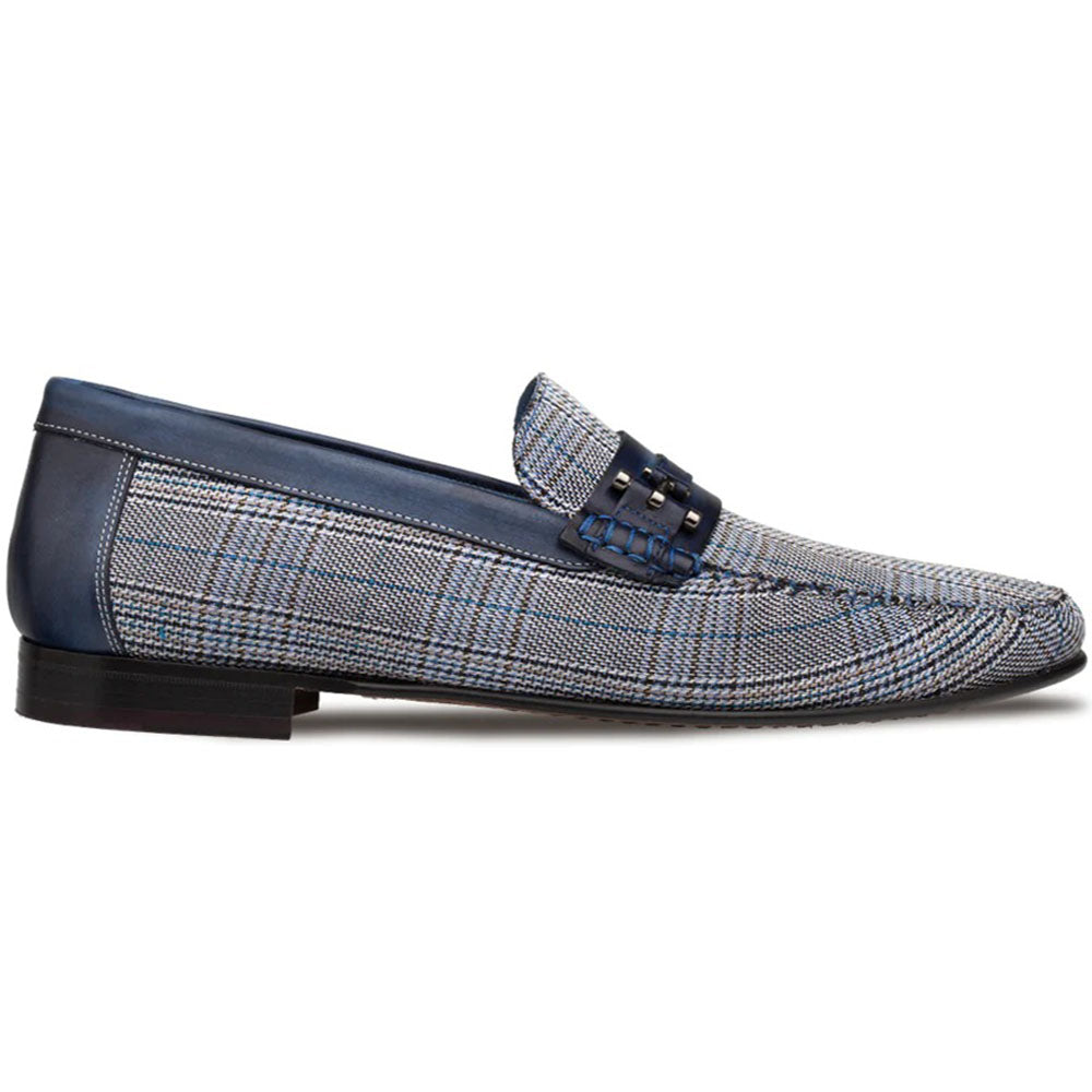 Mezlan Linen Ornament Loafers Blue