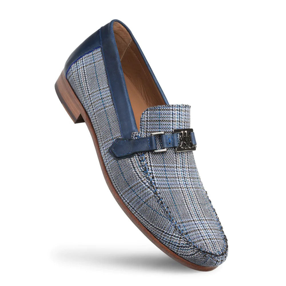 Mezlan Linen Ornament Moccasin Blue