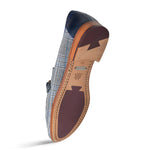 Mezlan Linen Ornament Moccasin Blue