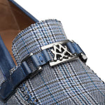 Mezlan Linen Ornament Moccasin Blue