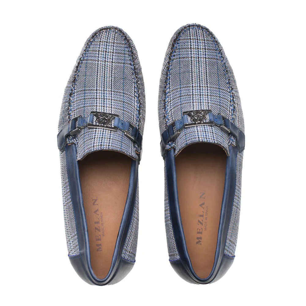 Mezlan Linen Ornament Moccasin Blue