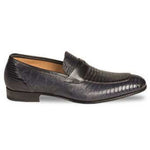 Mezlan Lipari Lizard Penny Loafers Blue