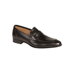Mezlan Lipari Lizard Penny Loafers Black