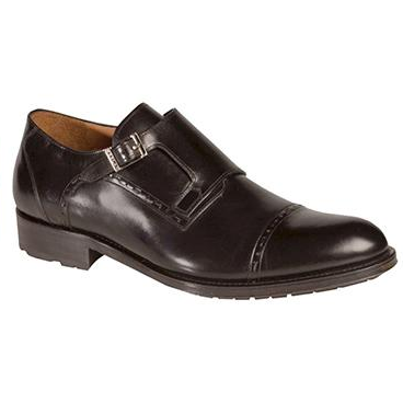 Mezlan Lloret Calfskin Monk Strap Shoes Black