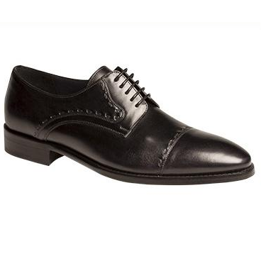 Mezlan Lombardo Cap Toe Derby Shoes Black