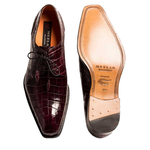 Mezlan Luciano Alligator Dress Shoes Burgundy