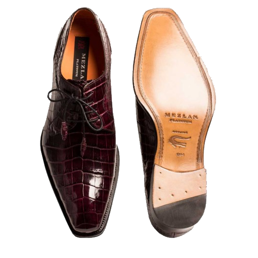 Mezlan Luciano Alligator Dress Shoes Burgundy
