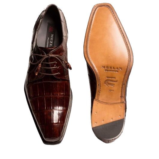 Mezlan Luciano Alligator Dress Shoes Dark Brown