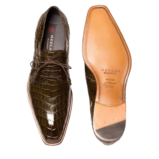 Mezlan Luciano Alligator Dress Shoes Olive