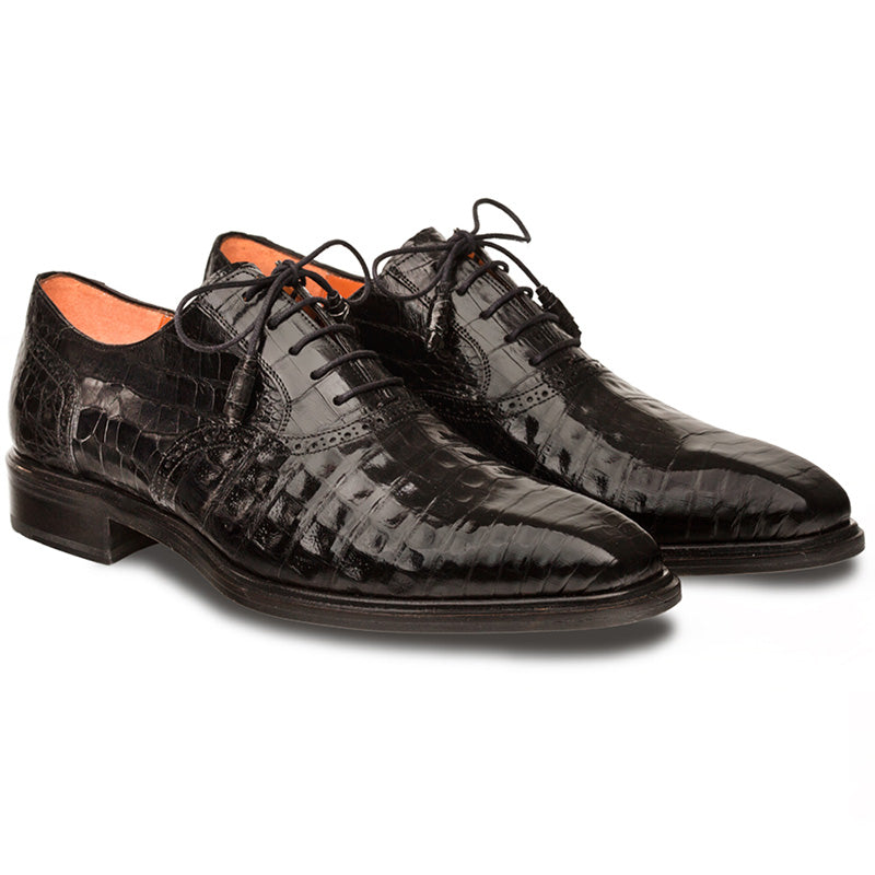 Mezlan Lupo Crocodile Oxfords Black