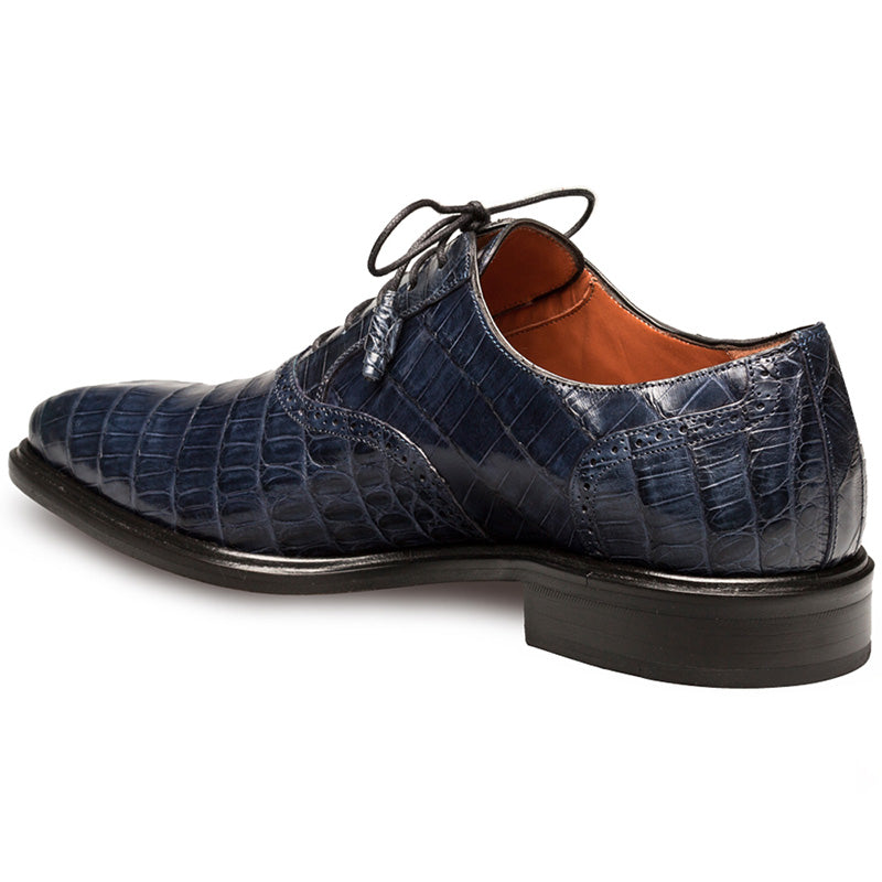 Mezlan Lupo Crocodile Oxfords Blue