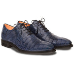 Mezlan Lupo Crocodile Oxfords Blue