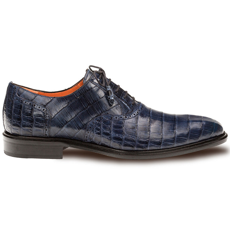 Mezlan Lupo Crocodile Oxfords Blue