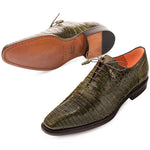 Mezlan Lupo Crocodile Oxfords Olive